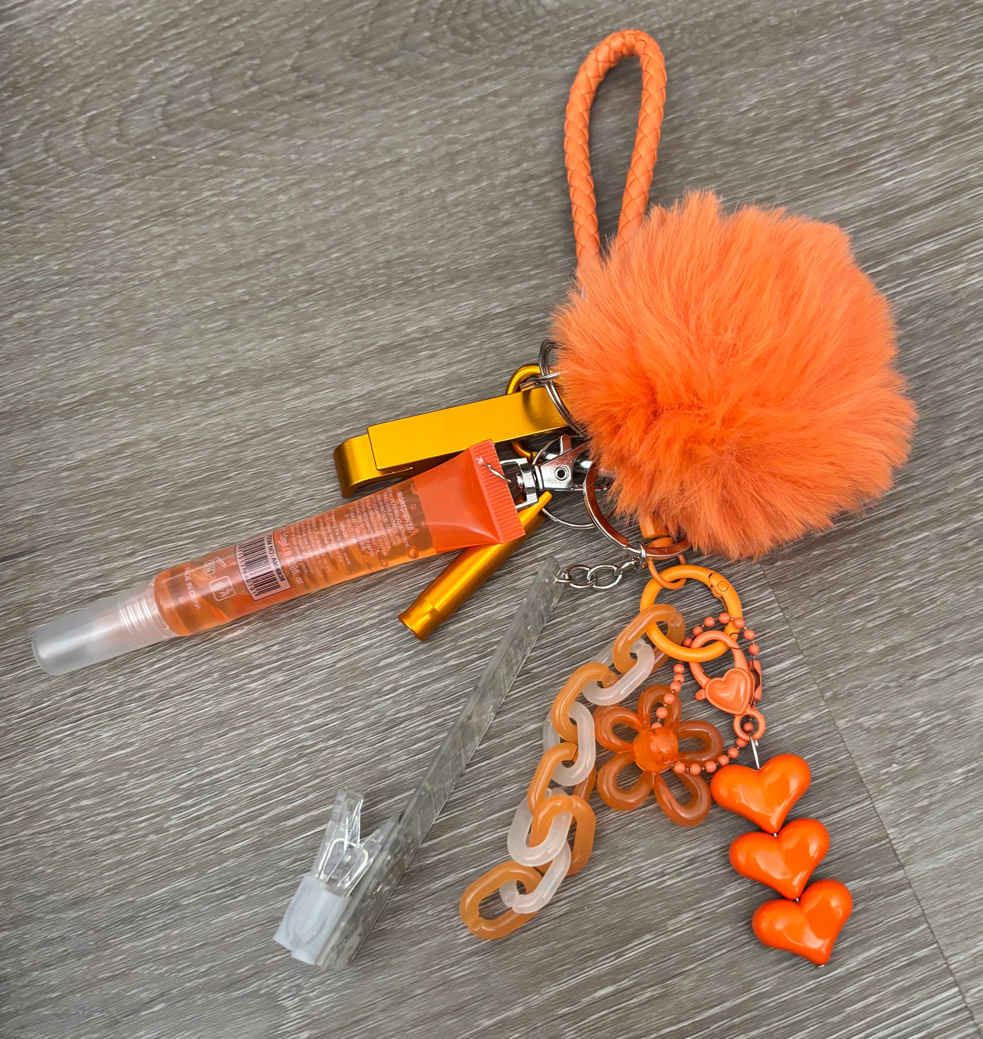Heart Keychain & Bag Accessory Set – Cute Travel Accessories for Women